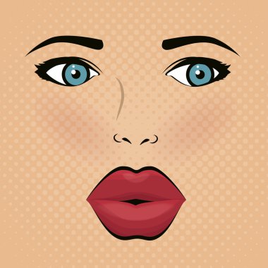 yüz kadın pop sanat d dudakları
