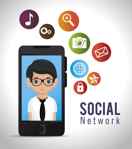 Sociální sítě mediální d ikonu — Stockový vektor