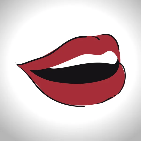 Lippe weiblich schön d Symbol — Stockvektor