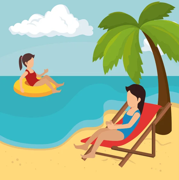 Vacaciones de verano vacaciones icono — Vector de stock