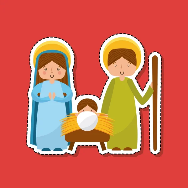 Manger characters isolated icon — Stock Vector