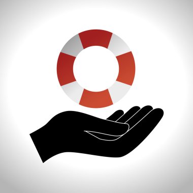 Yardım kavramı simge eller