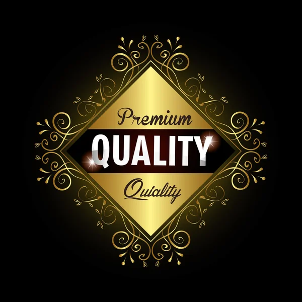 Seal guaranteed premium quality gold — Stock Vector