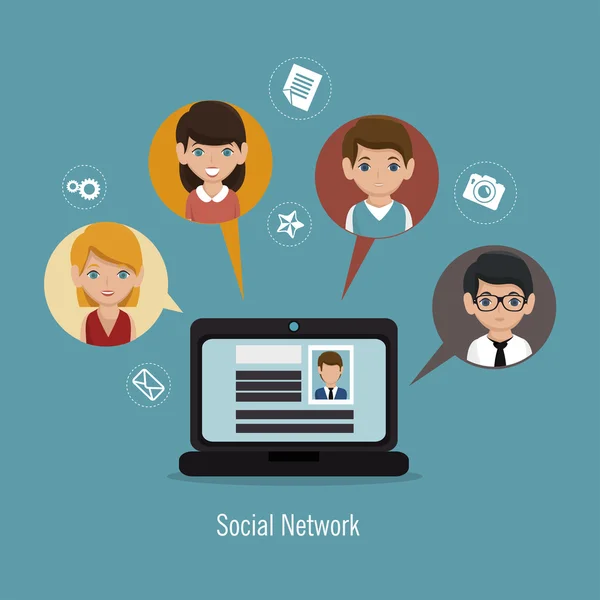 Иконка в социальной сети — стоковый вектор