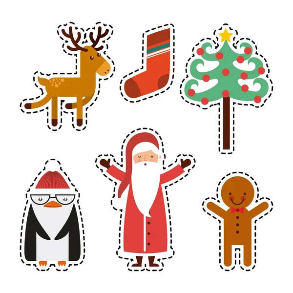 Chiffres ensemble joyeux joyeux carte de Noël — Image vectorielle