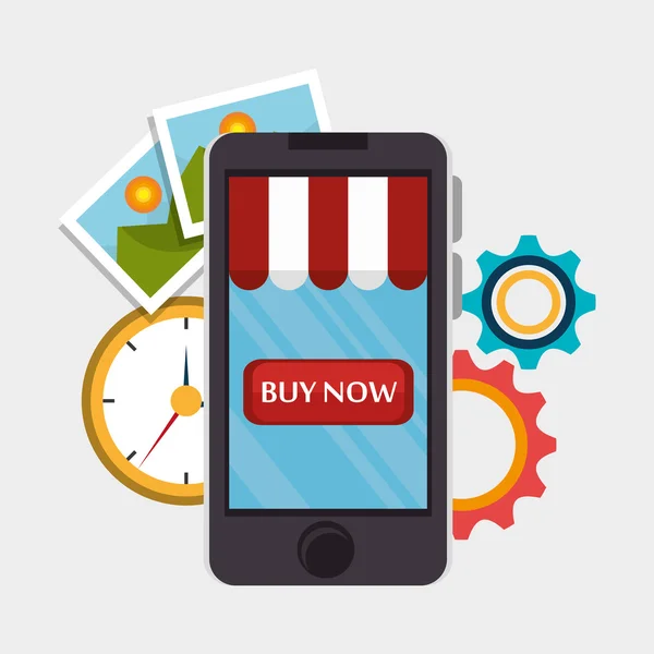 Web shopping e-handel online ikon – Stock-vektor