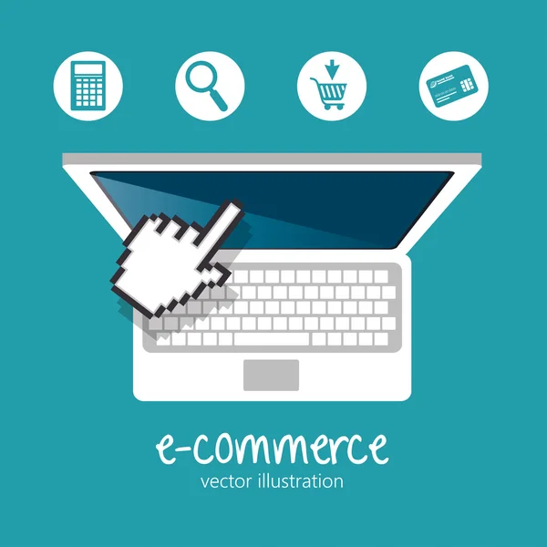 Web-Shopping E-Commerce Online-Symbol — Stockvektor