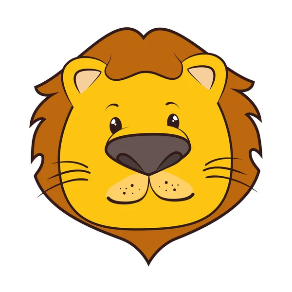 Lion animal dessin animé — Image vectorielle