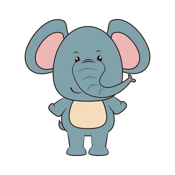 Elefante animal de dibujos animados — Vector de stock