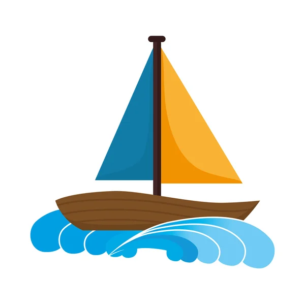 Velero barco náutico — Vector de stock