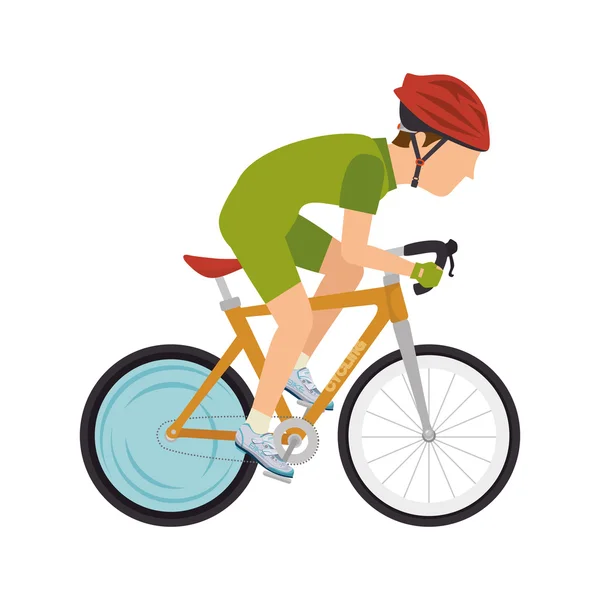 Cyklista muž na koni sport bike — Stockový vektor