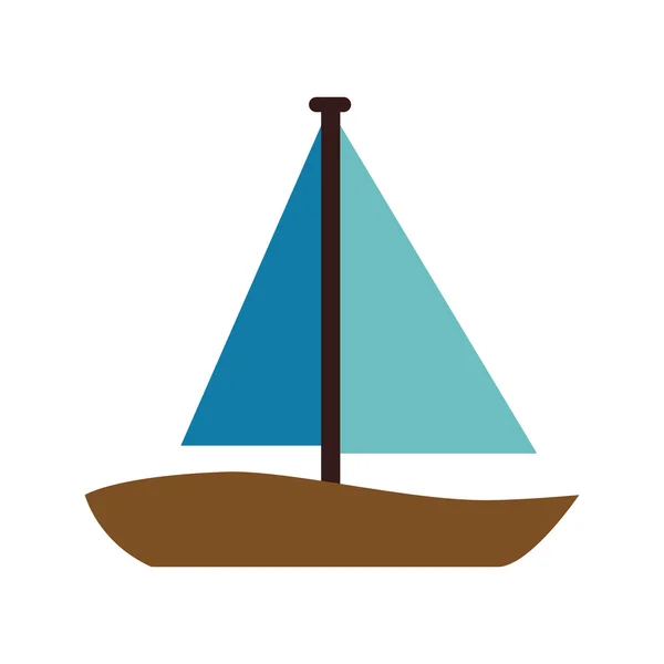 Barca a vela nave nautica — Vettoriale Stock