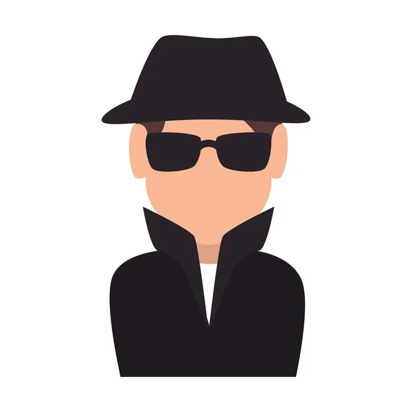 Espion homme agent — Image vectorielle