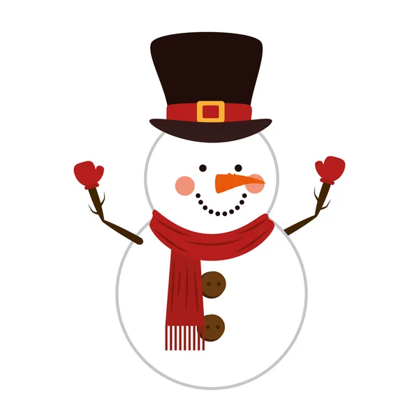 Χιονάνθρωπος χριστουγεννιάτικα κινούμενα σχέδια — Διανυσματικό Αρχείο