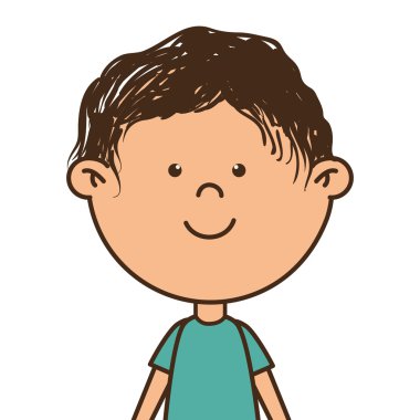 Çocuk gülümseyen çizgi film