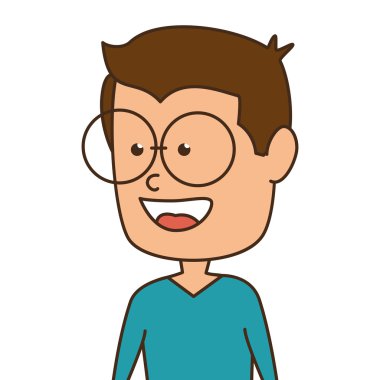 adam gülümseyen çizgi film