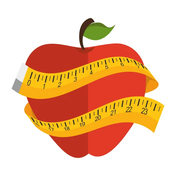 Apple fruit meter levensstijl — Stockvector