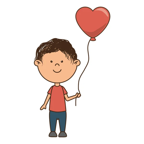 Man hart ballon cartoon — Stockvector