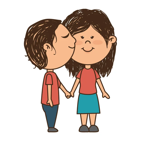 Homme et femme couple dessin animé — Image vectorielle