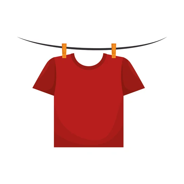 T-shirt rouge blanchisserie — Image vectorielle