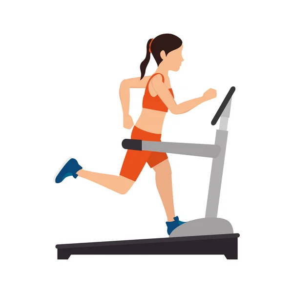 Chica entrenamiento banda gimnasio — Vector de stock