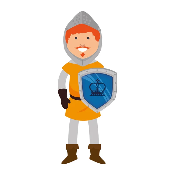 Man middeleeuwse strijder cartoon — Stockvector