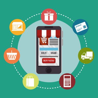 Web alışveriş e-ticaret online simgesi