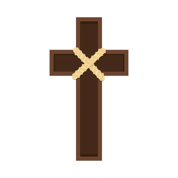 Dřevěný kříž náboženství — Stockový vektor