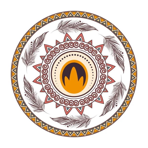 Décoration mandala indigène boho — Image vectorielle