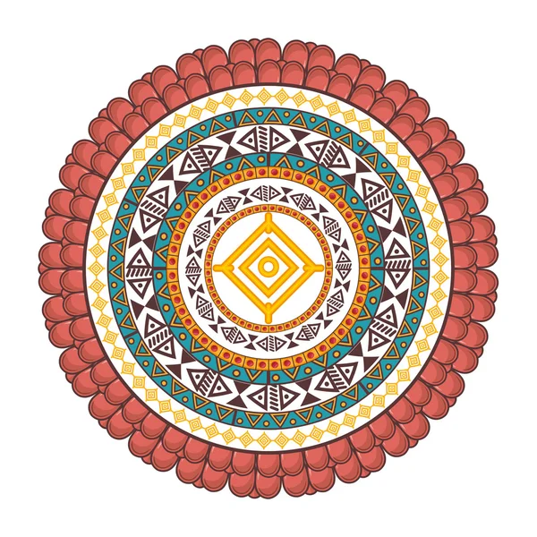 Boho einheimische Mandala Dekoration — Stockvektor