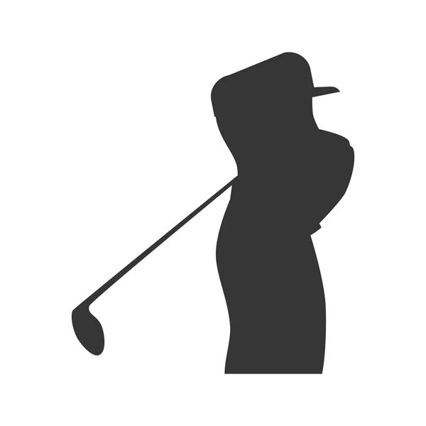 Golf speler silhouet — Stockvector