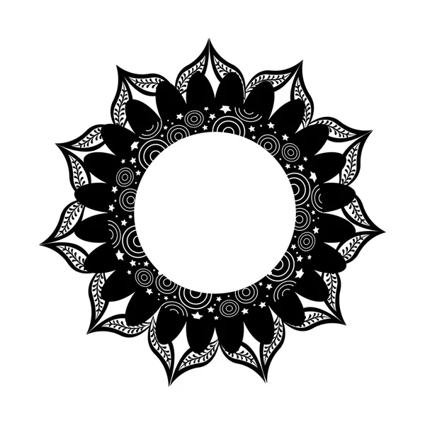 Marco de mandala floral boho — Vector de stock