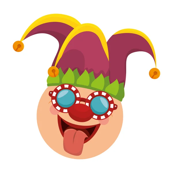 Clown grappig gezichtsmasker — Stockvector