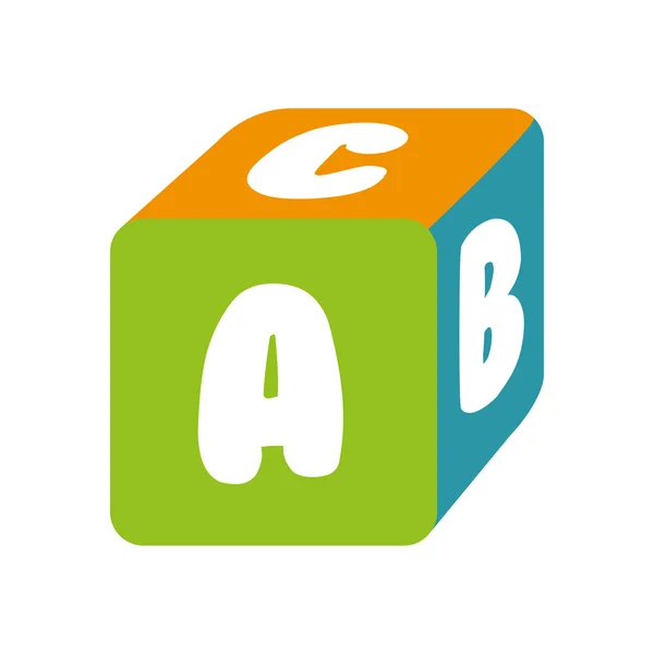 Blocos de cubo ABC brinquedo miúdo —  Vetores de Stock