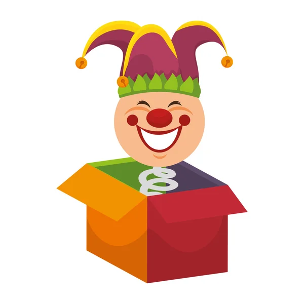 框中小丑玩具 — 图库矢量图片