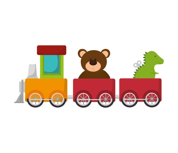 Train toy kid — Stock Vector