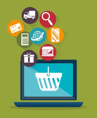 Web alışveriş e-ticaret online simgesi