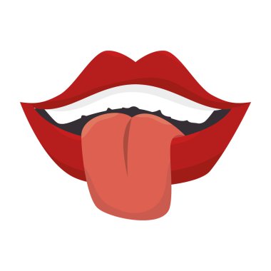 ağız yapışkanlık dışarı dil ile