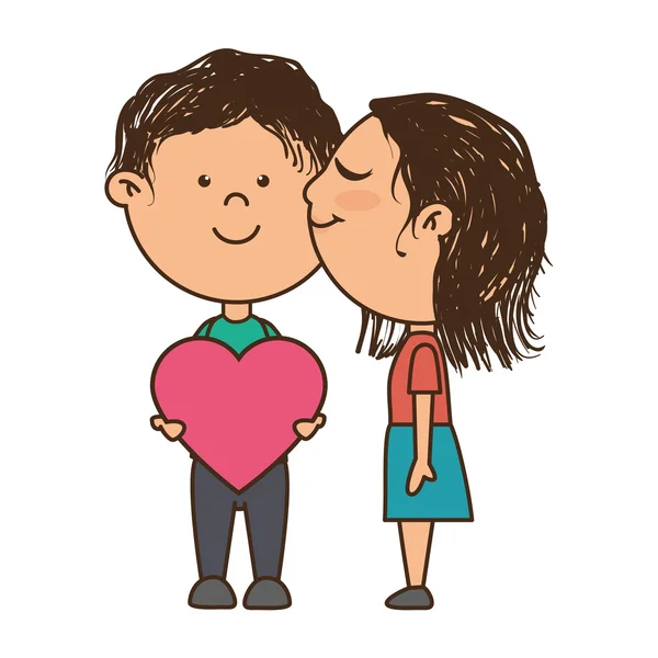 女と男のカップル漫画 — ストックベクタ