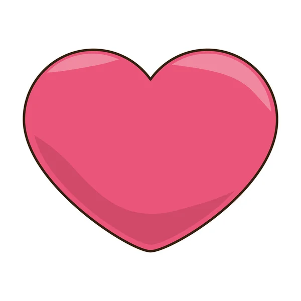 Coração rosa forma de amor — Vetor de Stock
