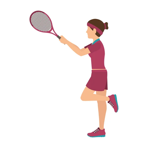 Girl playing tennis sport — Stock Vector