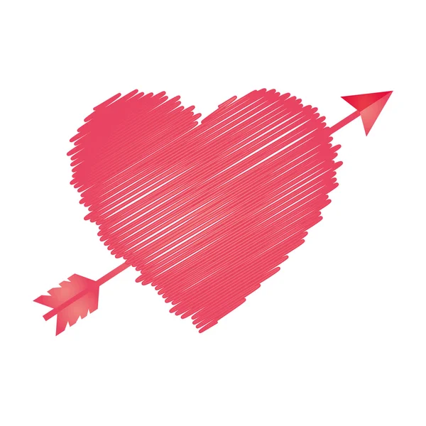 Projeto do esboço do amor do coração — Vetor de Stock