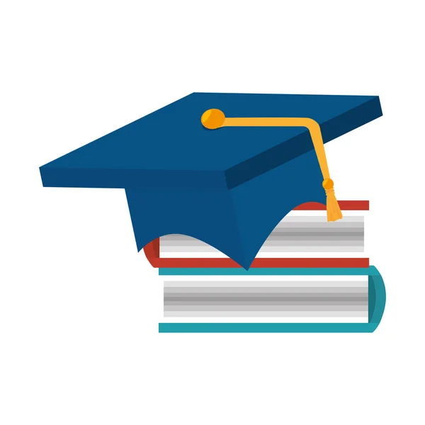 Libro logro sombrero graduación — Vector de stock