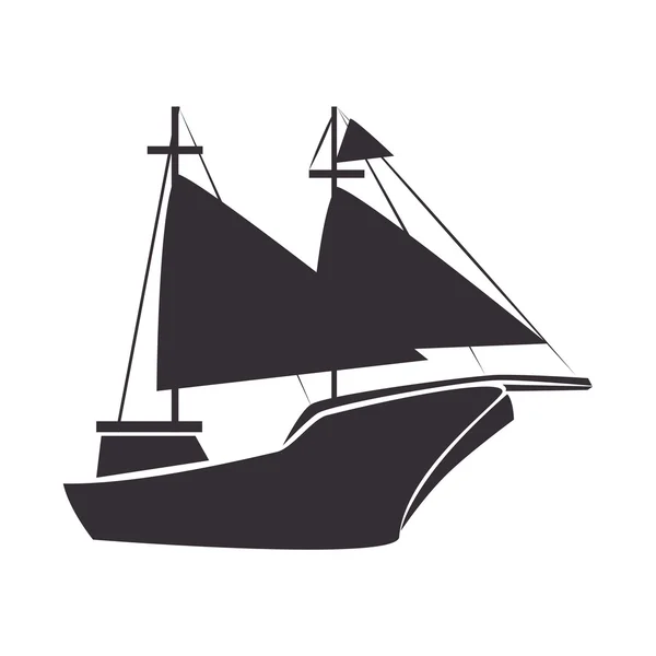 Velero barco de mar — Archivo Imágenes Vectoriales