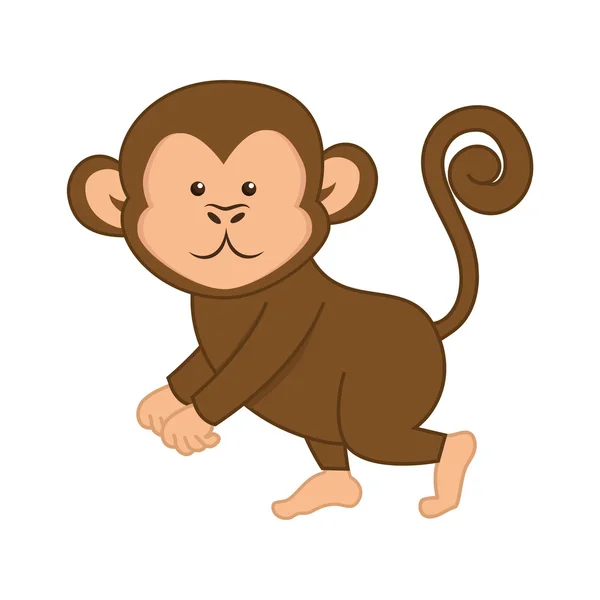 Monkey djur tecknade — Stock vektor