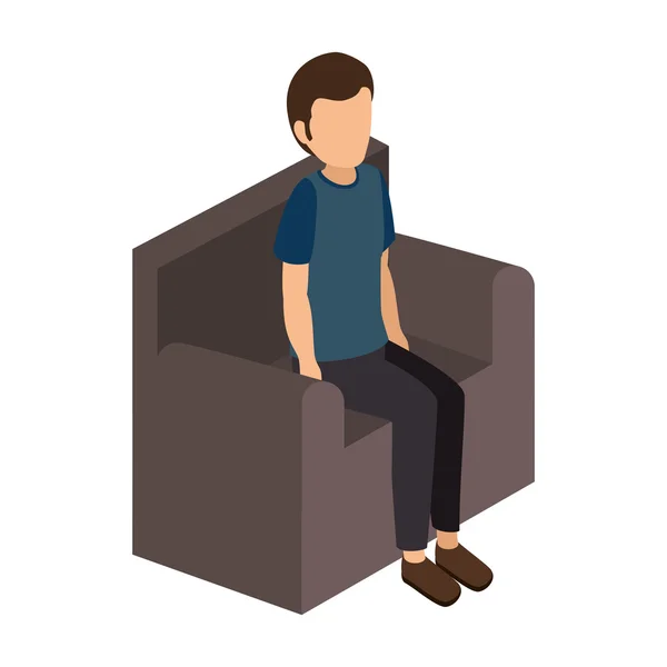 Avatar muž sedící — Stockový vektor