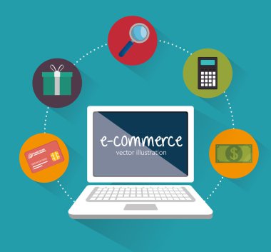 Web alışveriş e-ticaret online simgesi