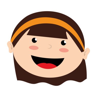 yüz kız gülümsemek izole simgesi