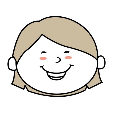 yüz kız gülümsemek izole simgesi