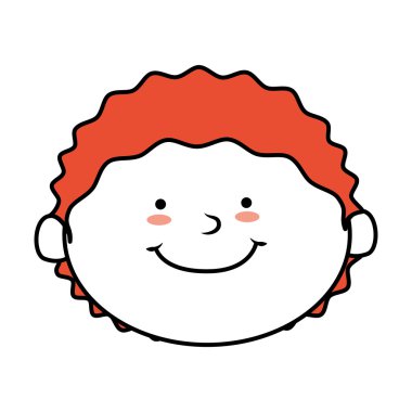 yüz çocuk gülümsemek izole simgesi